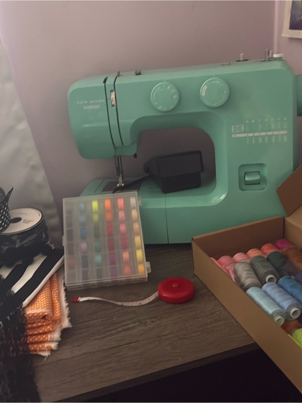 Mint Green New Home Janome Sewing Machine with Thread Kit